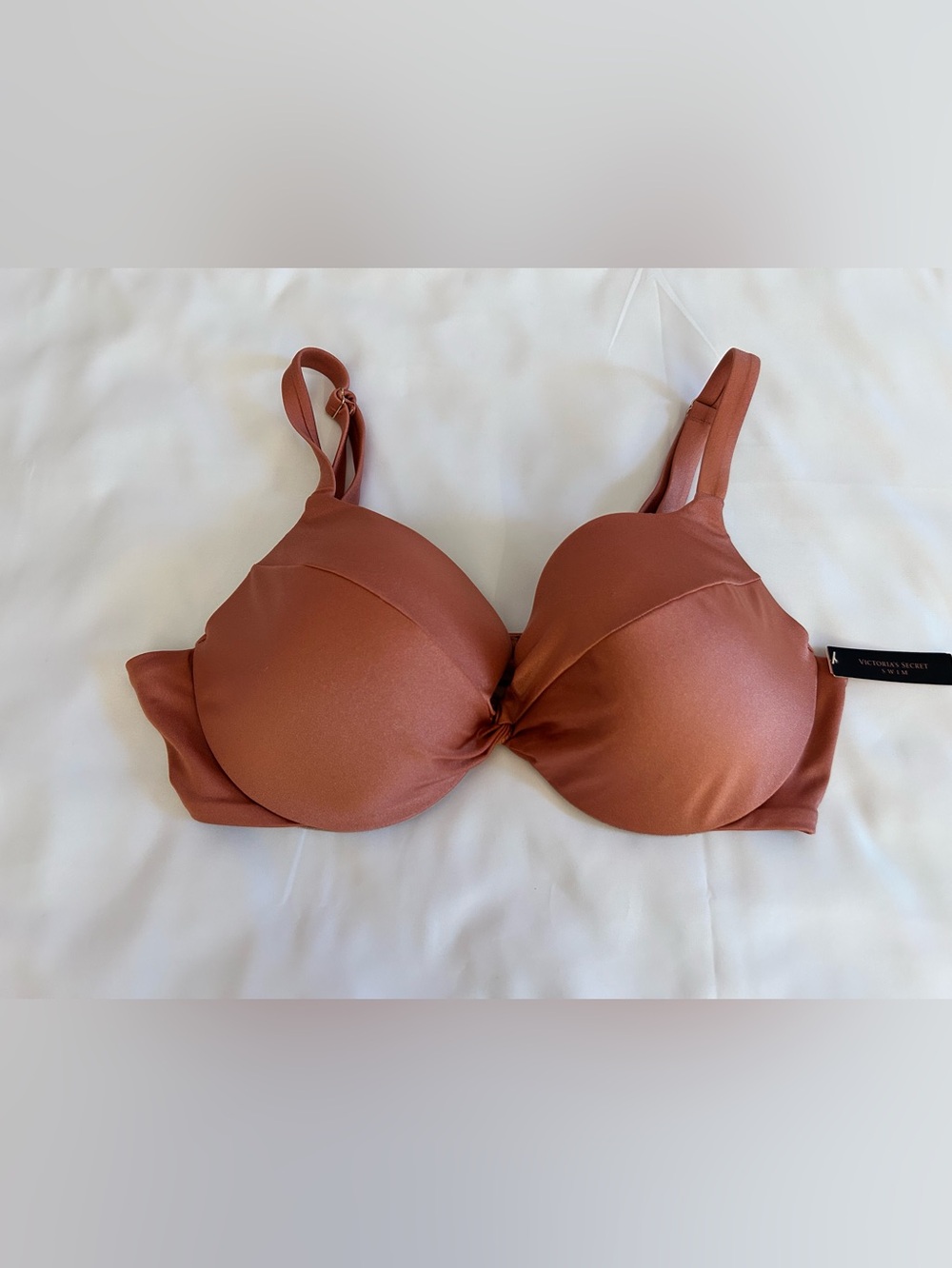 Victoria’s  Secret Rose Gold Essential Twist Push Up Bikini Top Size 38C
